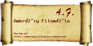 Ambrózy Filoméla névjegykártya